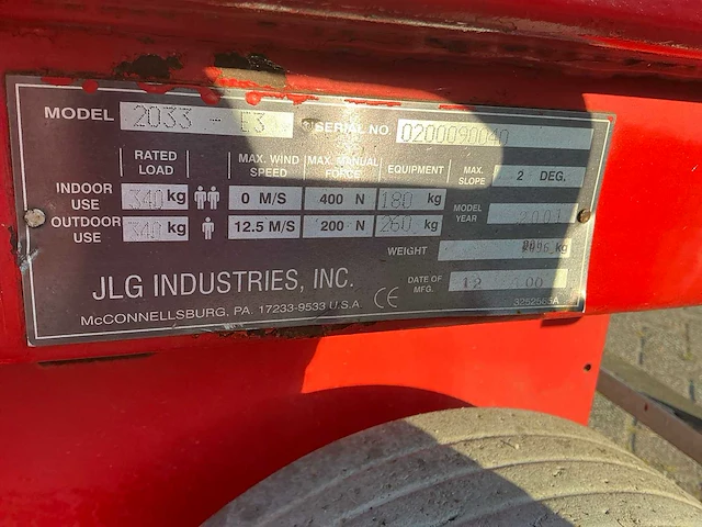 Jlg 2033e3 hoogwerker - afbeelding 4 van  13