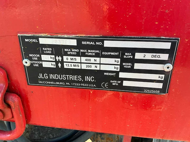 Jlg 2033e3 hoogwerker - afbeelding 5 van  13