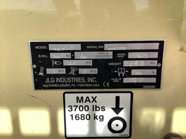 Jlg 4096le hoogwerker - afbeelding 10 van  11