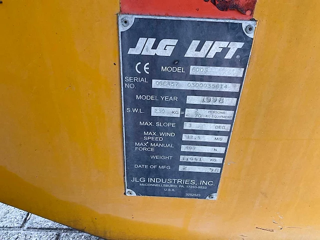 Jlg 600s hoogwerker - afbeelding 14 van  21