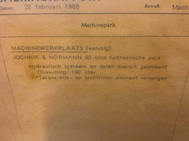 Jochnick & norrman hydraulische pers - afbeelding 26 van  32