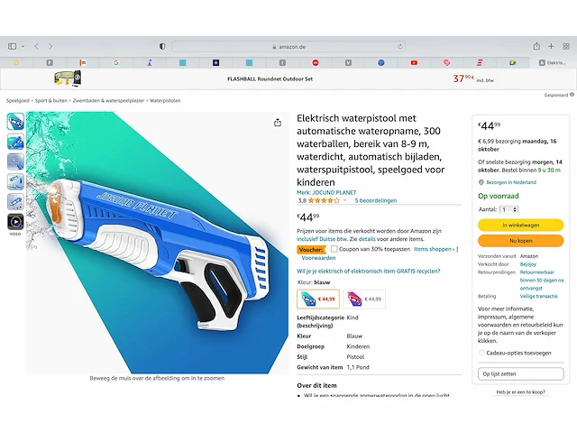 Jocund planet - automatic water gun - return goods (100x) - afbeelding 10 van  18