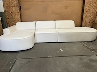 Jodie hoekbank links afgerond - rechts open 5-zits - fluweel - crème, micadoni - afbeelding 2 van  7