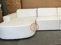 Jodie hoekbank links afgerond - rechts open 5-zits - fluweel - crème, micadoni - afbeelding 6 van  7