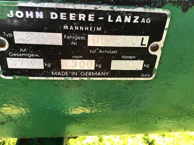 John deere - 1965 - 310 - oldtimer tractor - afbeelding 10 van  13