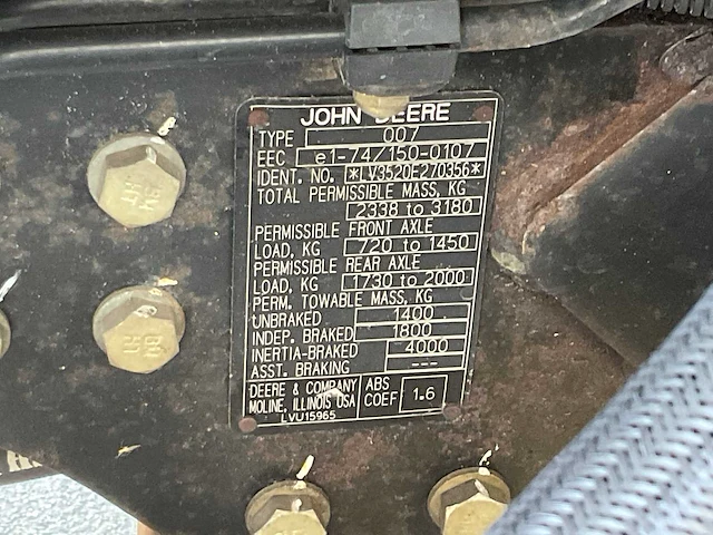 John deere 3520 compacttractor - afbeelding 13 van  22