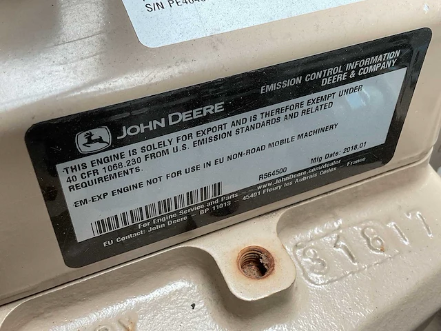 John deere eid3z7l8 dieselmotor - afbeelding 8 van  9