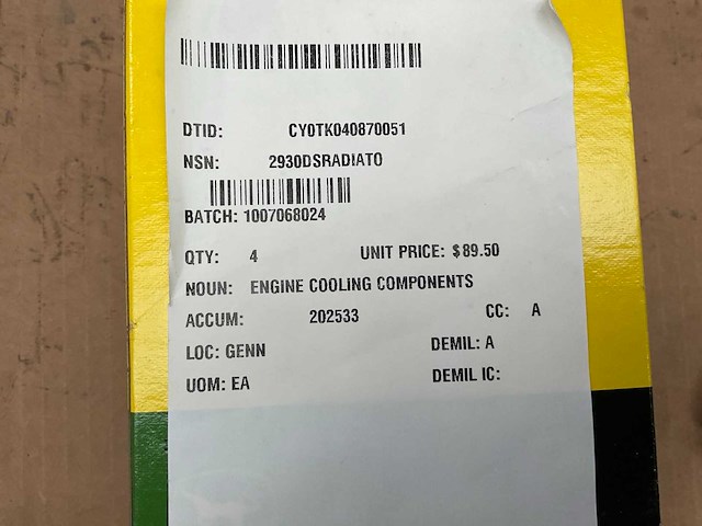 John deere miu802053 engine cooling components (2x) - afbeelding 6 van  6