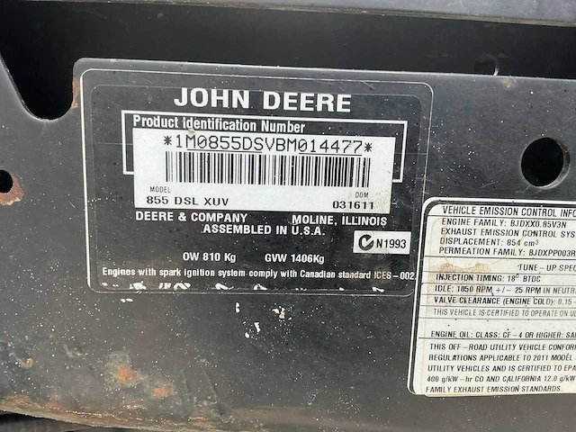 John deere xuv855d utv - afbeelding 13 van  27