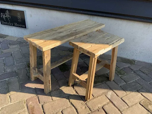 Jojo living recycled teak bijzettafelset - afbeelding 1 van  6