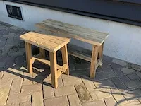 Jojo living recycled teak bijzettafelset - afbeelding 2 van  6