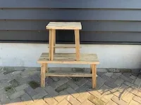 Jojo living recycled teak bijzettafelset - afbeelding 5 van  6