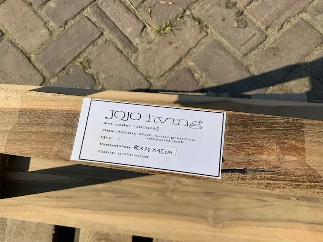 Jojo living recycled teak bijzettafelset - afbeelding 6 van  6