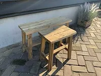 Jojo living recycled teak bijzettafelset - afbeelding 3 van  6