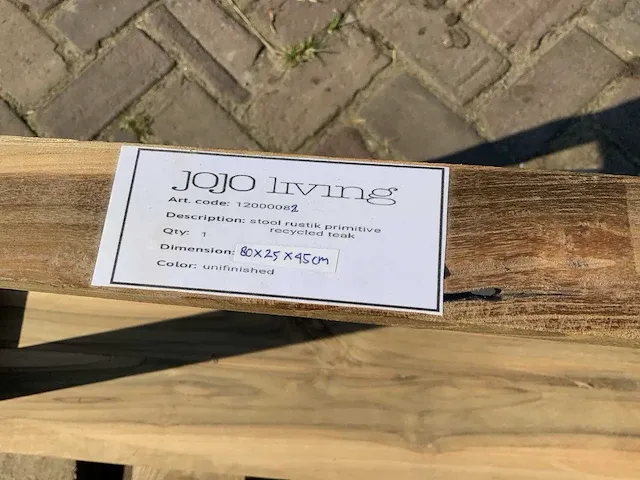 Jojo living recycled teak bijzettafelset - afbeelding 6 van  6