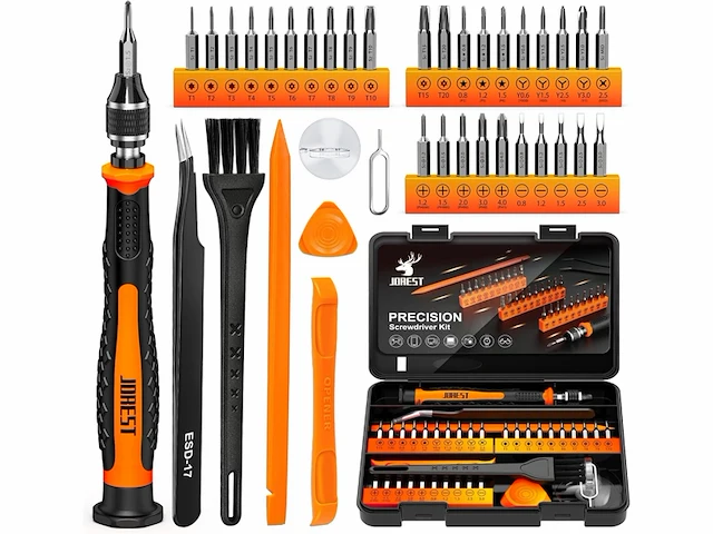 Jorest 38-delige precisie-schroevendraaierset, gereedschapsset met torx voor iphone, switch, ps4, mac, laptop, bril, horloges enz - afbeelding 1 van  4