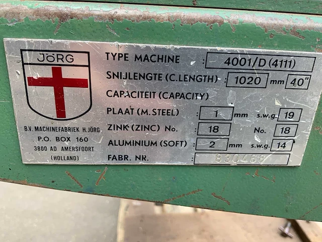 Jörg 4001/d(4111) snijmachines - afbeelding 3 van  3