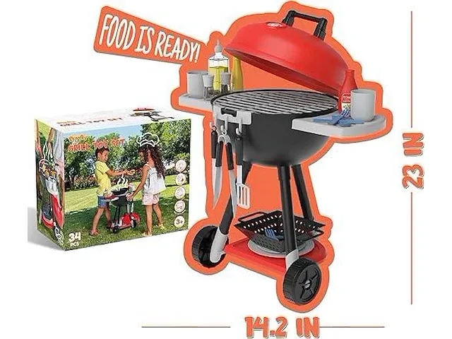 Joyin 34 stuks speelgoed bbq-grillset - afbeelding 3 van  4