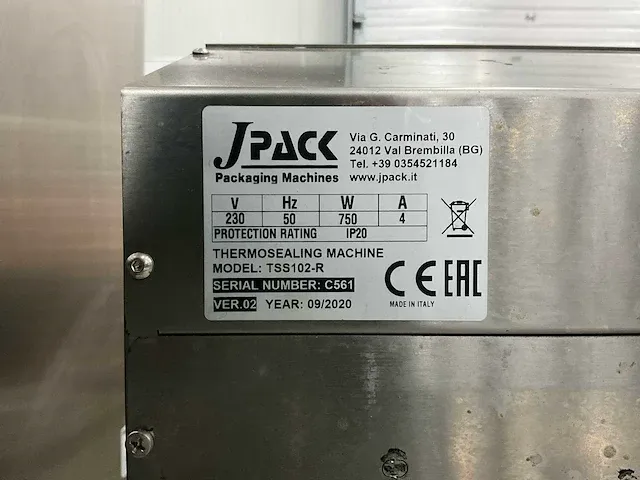 Jpack tss102-r topsealmachine - afbeelding 5 van  6