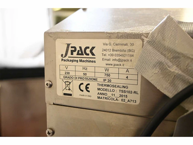 Jpack tss102-rl topsealmachine - afbeelding 7 van  8