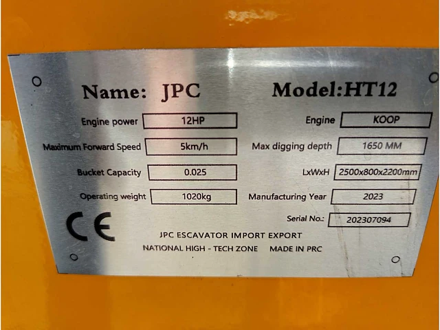Jpc - ht12 - minigraafmachine - 2023 - afbeelding 2 van  20
