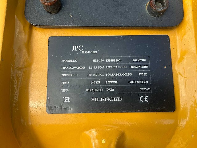 Jpc hm-150 hydraulische breekhamer / sloophamer - afbeelding 9 van  9