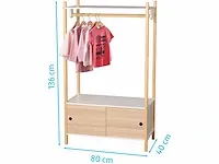 Judy wild kid's spirit kinderkast met schuifdeur en kast hout 80x40x136 cm hout - afbeelding 2 van  2