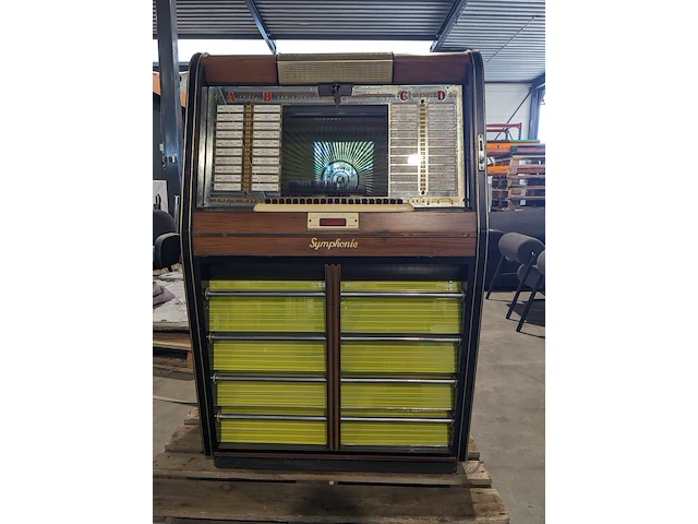 Jukebox bergmann symphonie 80 – 1957 , bergmann, symphonie 80, hout, 1957 - afbeelding 10 van  16