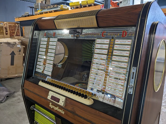 Jukebox bergmann symphonie 80 – 1957 , bergmann, symphonie 80, hout, 1957 - afbeelding 11 van  16
