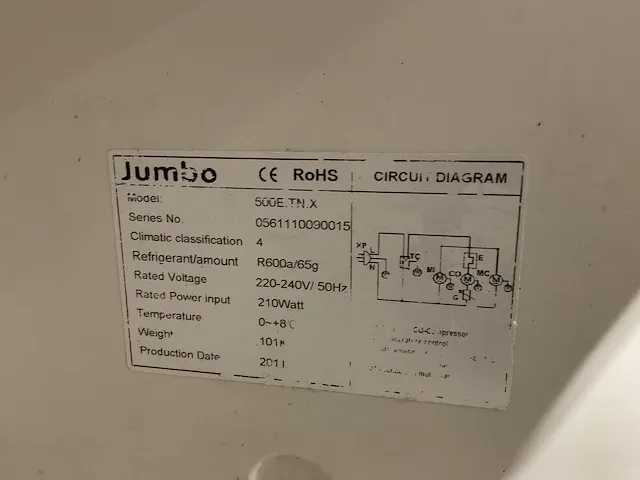 Jumbo 500e.tn.x koelkast - afbeelding 4 van  4