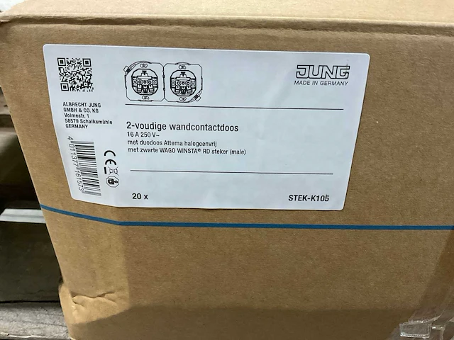 Jung stek-k105 wandcontactdoos (20x) - afbeelding 8 van  9