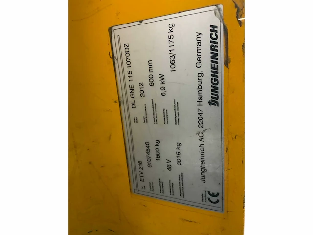 Jungheinrich - - etv 216 - reach truck - afbeelding 8 van  17