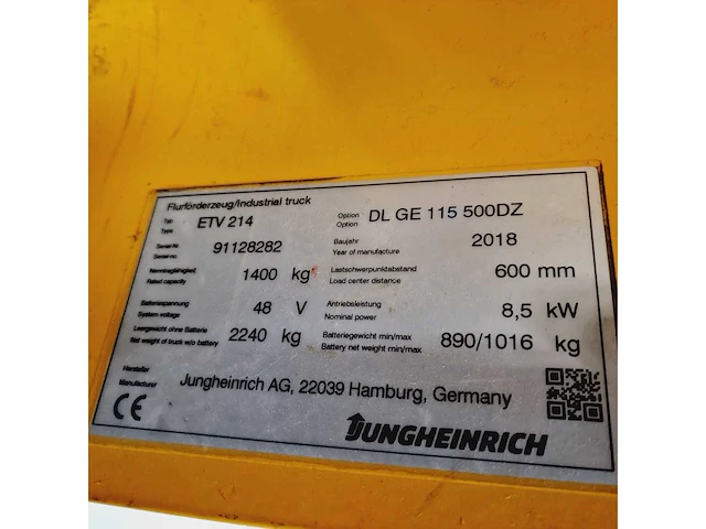 Jungheinrich - 2018 - etv 214 - reach truck - afbeelding 13 van  26