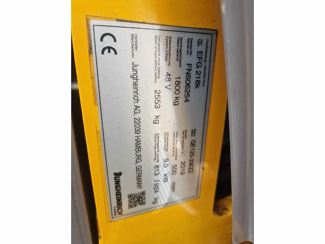 Jungheinrich - 2019 - efg 218k - vorkheftruck - afbeelding 5 van  21