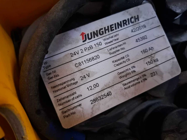 Jungheinrich - 2019 - eje116 - elektrische palletwagen - afbeelding 6 van  6