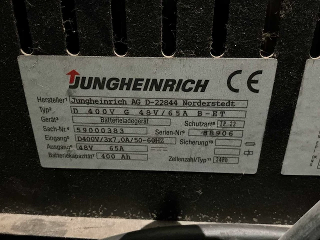 Jungheinrich - 48v 65a - acculaders - afbeelding 2 van  2