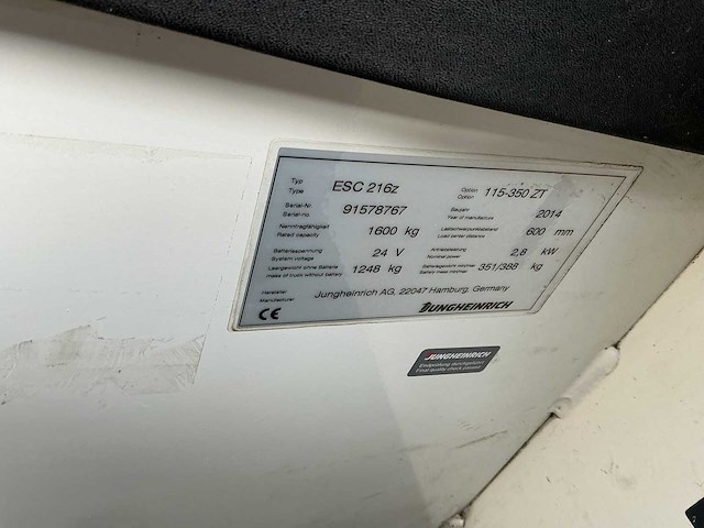 Jungheinrich - esc 216z - stapelaars - 2014 - afbeelding 5 van  6