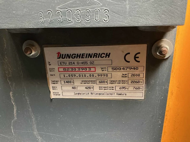 Jungheinrich - etv 14 - reachheftruck - 2000 - afbeelding 3 van  11