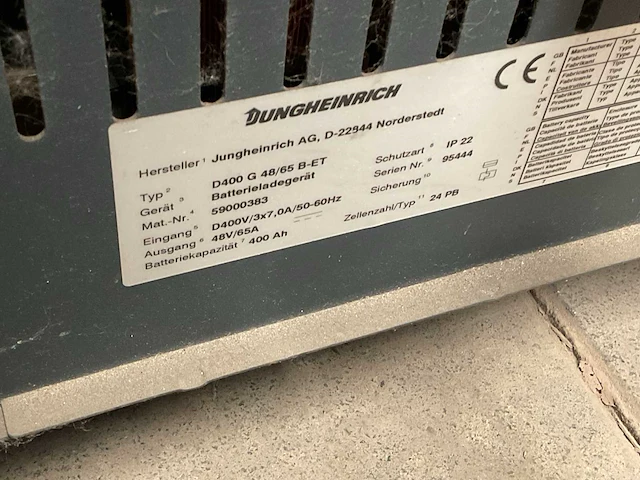 Jungheinrich d400g 48/65 b-et acculader - afbeelding 5 van  5