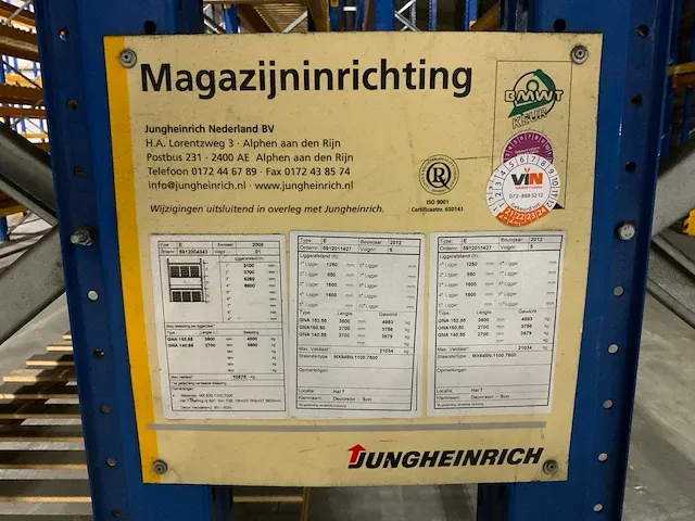 Jungheinrich e / mx 625n.1100. 7500 palletstelling (7x) - afbeelding 7 van  19