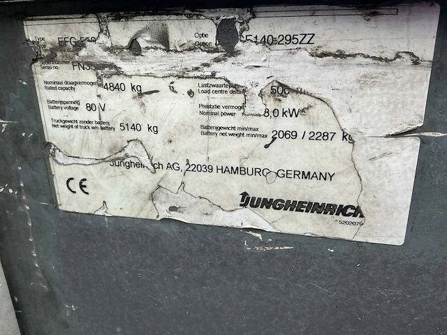 Jungheinrich efg 550 vorkheftruck - afbeelding 10 van  18