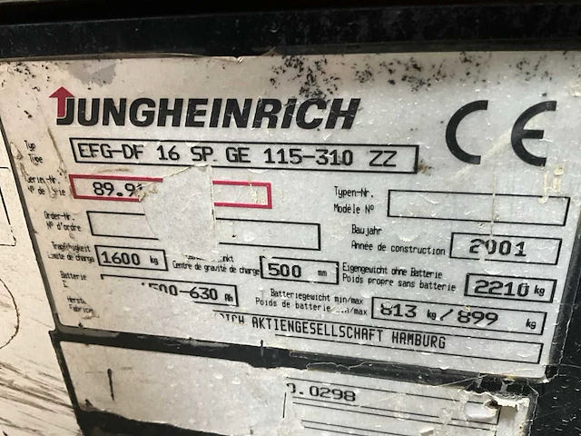 Jungheinrich efgdf16 vorkheftruck - afbeelding 10 van  18