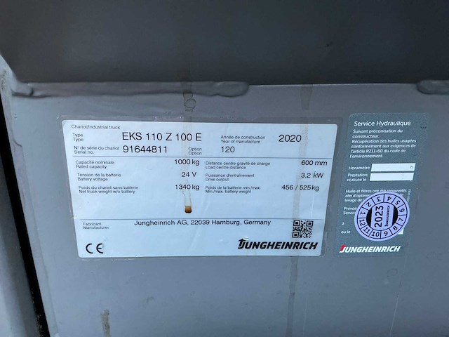 Jungheinrich eks 110 orderpick truck 2020 - afbeelding 8 van  21