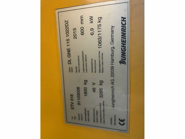 Jungheinrich etv 318 reach truck - afbeelding 9 van  21