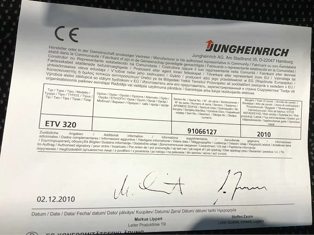 Jungheinrich etv 320 reach truck, accu 2018, lepels 160cm - afbeelding 15 van  26