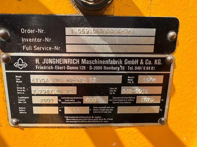 Jungheinrich etvqa 20g 60-505 reach truck / 4 weg truck - afbeelding 4 van  18