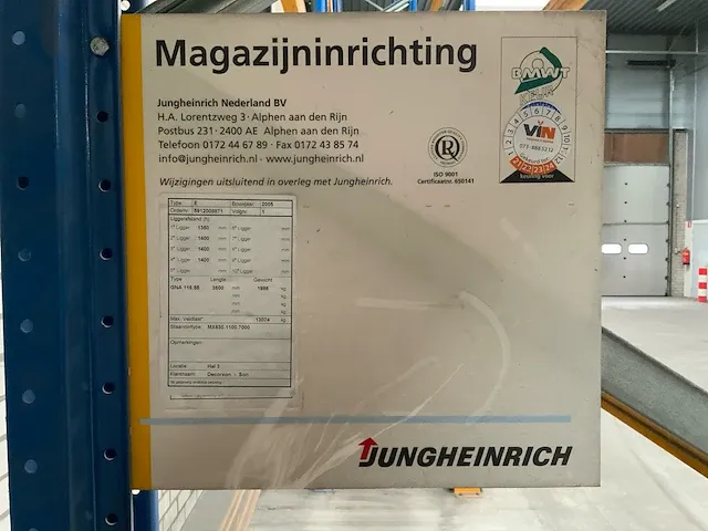 Jungheinrich gna 116.55 / mx630.1100.7000 palletstelling - afbeelding 4 van  4