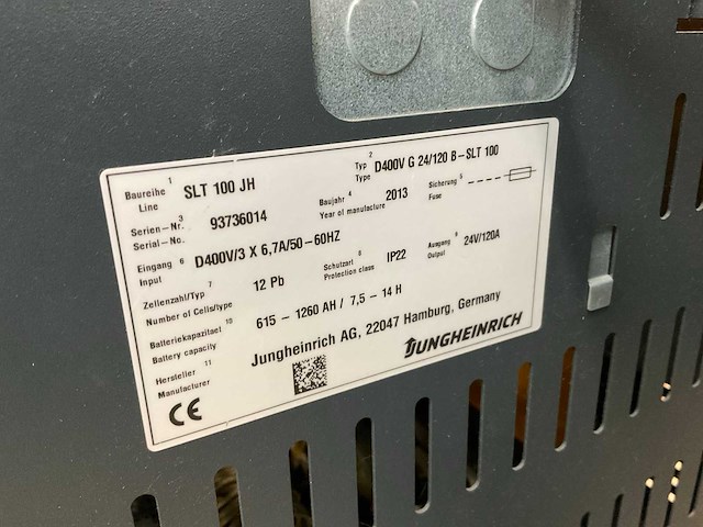 Jungheinrich slt100 acculader - afbeelding 4 van  4