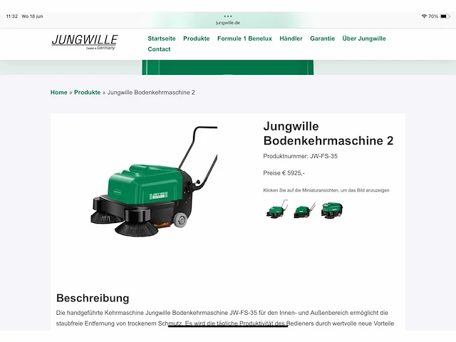 Jungwille - jw1100 -2025 achterloop veegmachine - afbeelding 9 van  15