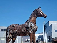 Junk-art tuinbeeld paard - afbeelding 2 van  9
